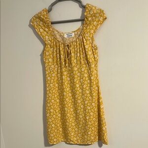 Reformation jeans Maison Yellow Floral mini Dress size Small a line slip
